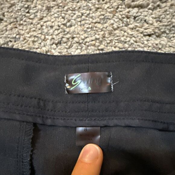 Swing Tech Bette & Court Golf Shorts Womens 8 Bermuda Modest Slim black Buckle M - Picture 5 of 10